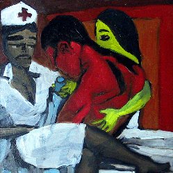 Two Nurses and Man